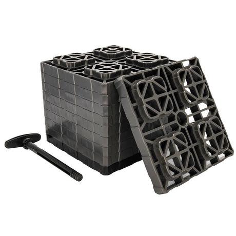 Camco FasTen Leveling Blocks XL w/T-Handle - 2x2 - Grey *10-Pack - Kesper Supply