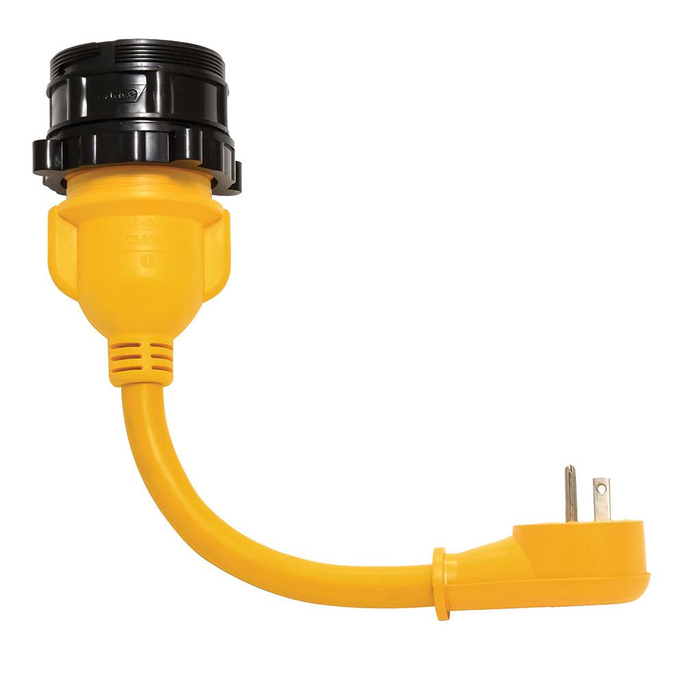 Camco PowerGrip Locking Adapter - 15A/125V Male to 30A/125V Female Locking - Kesper Supply