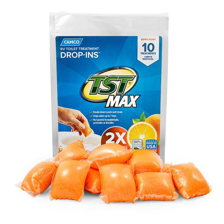 Camco TST MAX Orange RV Toilet Treatment Drop-Ins *10-Pack - Kesper Supply