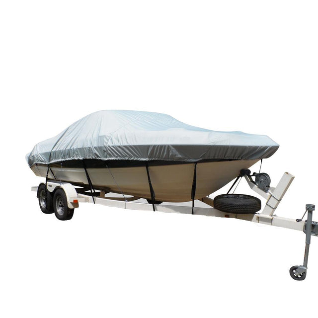 Carver Flex-Fit PRO Polyester Size 1 Boat Cover f/V-Hull Fishing Boats & Jon Boats - Grey - Kesper Supply