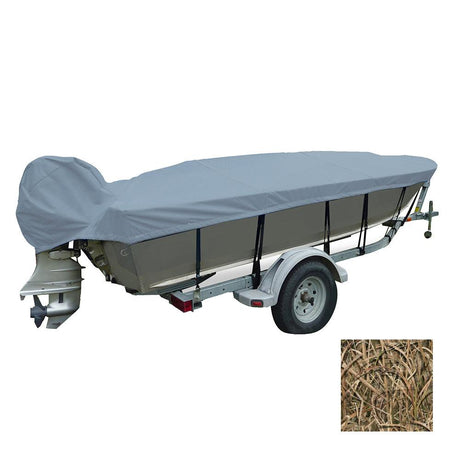 Carver Performance Poly-Guard Wide Series Styled-to-Fit Boat Cover f/13.5' V-Hull Fishing Boats - Shadow Grass - Kesper Supply