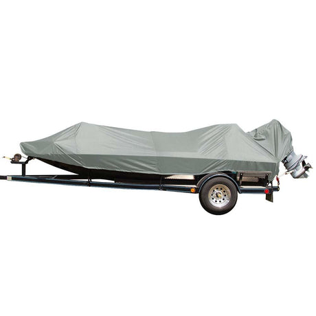 Carver Poly-Flex II Extra Wide Series Styled-to-Fit Boat Cover f/16.5' Jon Style Bass Boats - Grey - Kesper Supply