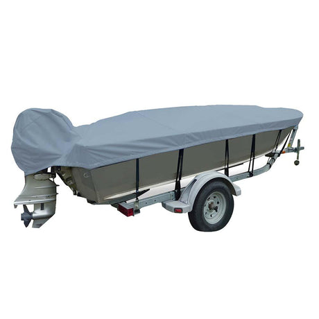 Carver Poly-Flex II Extra Wide Series Styled-to-Fit Boat Cover f/16.5' V-Hull Fishing Boats - Grey - Kesper Supply