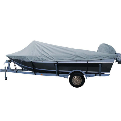 Carver Poly-Flex II Extra Wide Series Styled-to-Fit Boat Cover f/20.5' Aluminum Boats w/High Forward Mounted Windshield - Grey - Kesper Supply