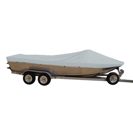 Carver Sun-DURA Extra Wide Series Styled-to-Fit Boat Cover f/20.5' Sterndrive Aluminum Boats w/High Forward Mounted Windshield - Grey - Kesper Supply