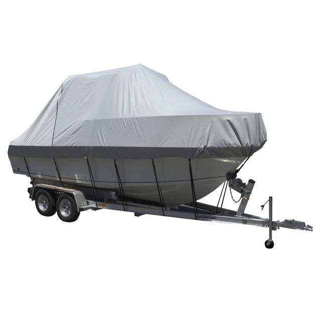 Carver Sun-DURA Specialty Boat Cover f/19.5' Walk Around Cuddy & Center Console Boats - Grey - Kesper Supply