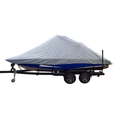 Carver Sun-DURA Specialty Boat Cover f/21.5' Inboard Tournament Ski Boats w/Wide Bow & Swim Platform - Grey - Kesper Supply