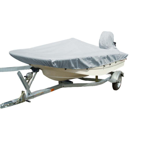 Carver Sun-DURA Styled-to-Fit Boat Cover f/13.5' Whaler Style Boats with Side Rails Only - Grey - Kesper Supply