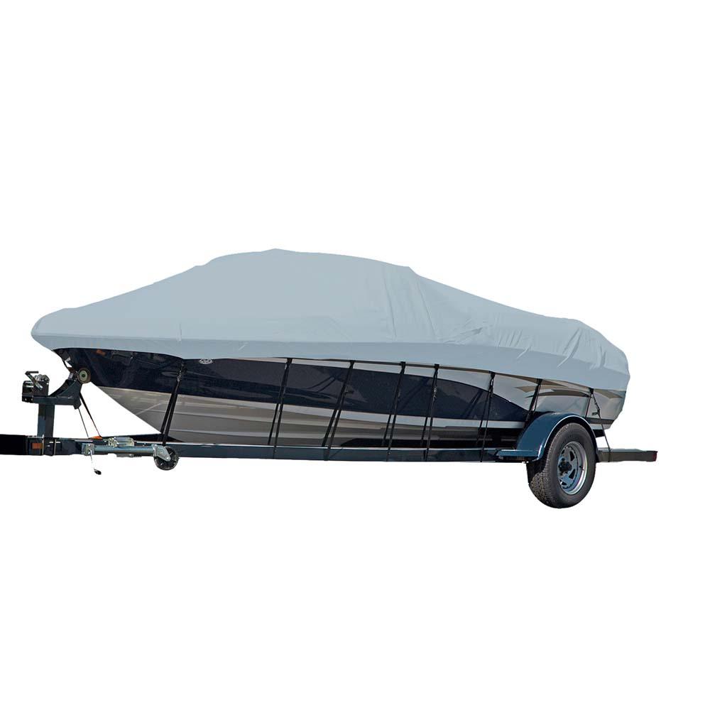 Carver Sun-DURA Styled-to-Fit Boat Cover f/16.5' Sterndrive V-Hull Runabout Boats (Including Eurostyle) w/Windshield and Hand/Bow Rails - Grey - Kesper Supply