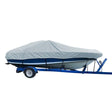 Carver Sun-DURA Styled-to-Fit Boat Cover f/19.5' V-Hull Low Profile Cuddy Cabin Boats w/Windshield & Rails - Grey - Kesper Supply