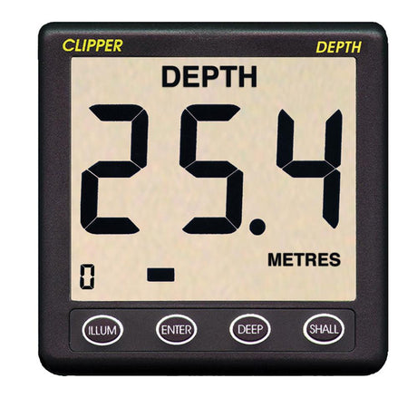 Clipper Depth Instrument w/Thru Hull Transducer & Cover - Kesper Supply