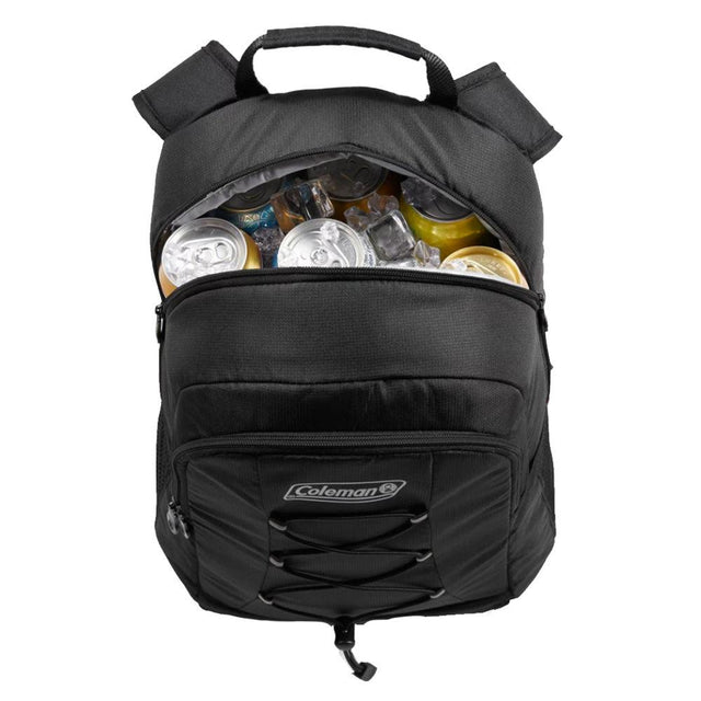 Coleman CHILLER 28-Can Soft-Sided Backpack Cooler - Black - Kesper Supply