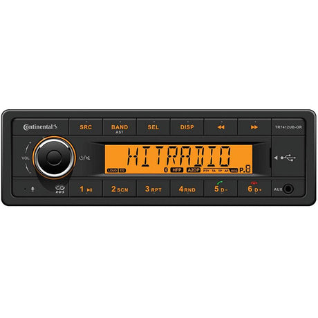 Continental Stereo w/AM/FM/BT/USB - Harness Included - 12V - Kesper Supply