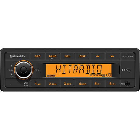 Continental Stereo w/AM/FM/USB - Harness Included - 12V - Kesper Supply