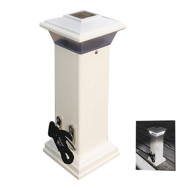 Dock Edge Cleatlite Solar Dock Light w/SS Mooring Cleat 12" - Kesper Supply