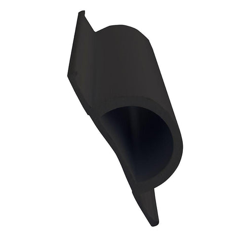 Dock Edge Standard "D" PVC Profile - 16' Roll - Black - Kesper Supply