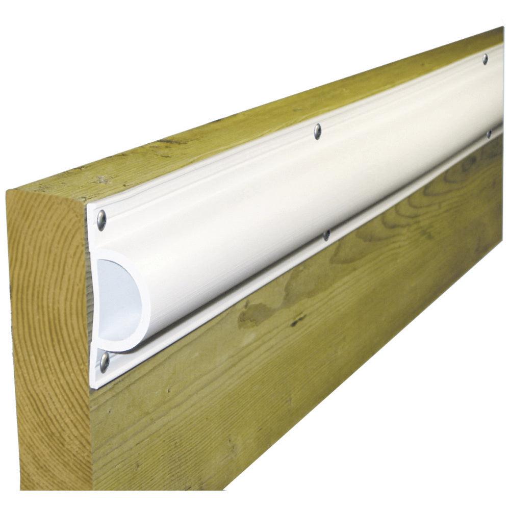 Dock Edge Standard "D" PVC Profile 16ft Roll - White - Kesper Supply