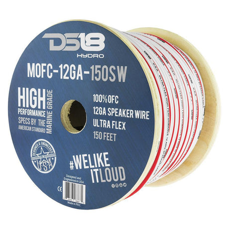 DS18 HYDRO Marine Grade OFC Speaker Wire 12 GA - 150' Roll - Kesper Supply