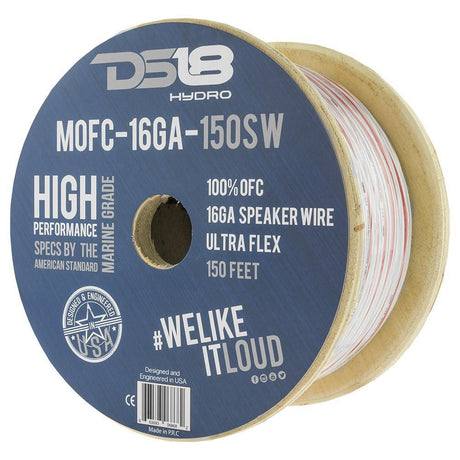 DS18 HYDRO Marine Grade OFC Speaker Wire 16 GA - 150' Roll - Kesper Supply