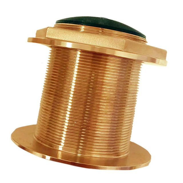 Echonautics Bronze Low-Profile Thru-Hull High-Frequency CHIRP Transducer - 1kW, 0° Tilt, 130-210kHz - Kesper Supply