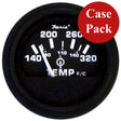 Faria 2" Heavy-Duty Oil Temp Gauge (140-320 F/C) - Black *Bulk Case of 24* - Kesper Supply