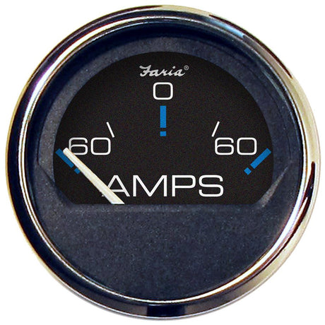 Faria Chesapeake Black 2" Ammeter Gauge (-60 to +60 AMPS) - Kesper Supply