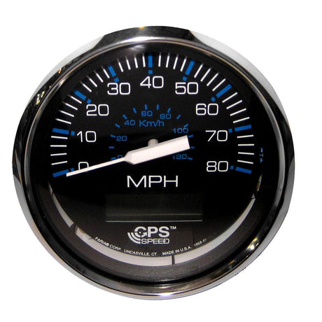 Faria Chesapeake Black 4" Speedometer w/ LCD Heading Display - 80MPH (GPS) - Kesper Supply