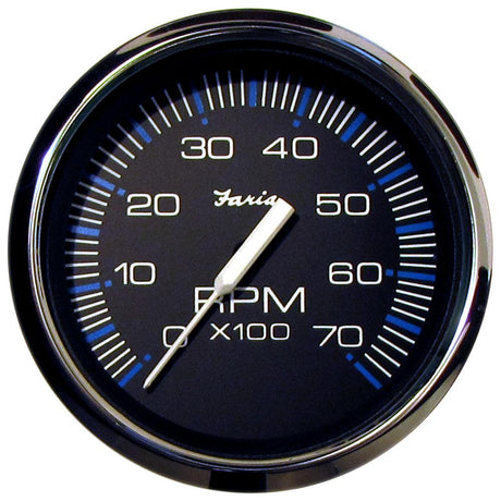 Faria Chesapeake Black 4" Tachometer - 7000 RPM (Gas) (All Outboards) - Kesper Supply