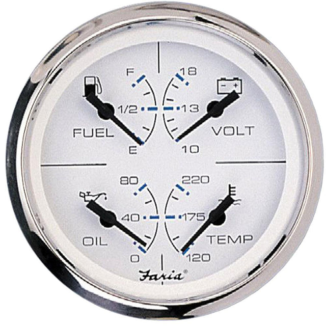 Faria Chesapeake White SS 4" Multifunction Gauge - Kesper Supply