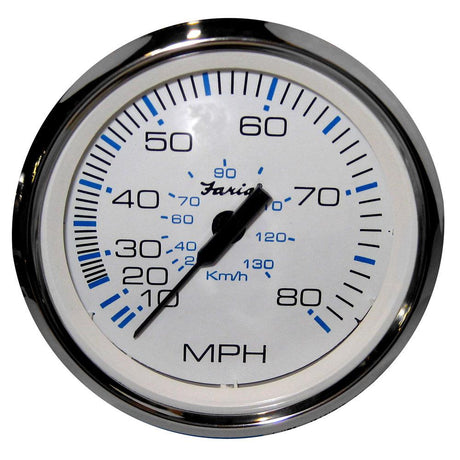 Faria Chesapeake White SS 4" Speedometer - 80MPH (Pitot) - Kesper Supply