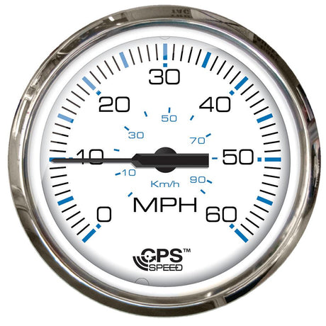 Faria Chesapeake White SS 4" Studded Speedometer - 60MPH (GPS) - Kesper Supply