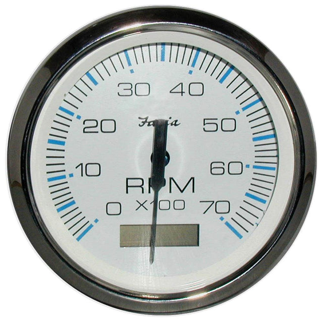 Faria Chesapeake White SS 4" Tachometer w/Hourmeter - 7000 RPM (Gas) (Outboard) - Kesper Supply