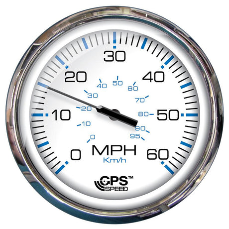 Faria Chesapeake White SS 5" Speedometer - 60 MPH (GPS)(Studded) - Kesper Supply