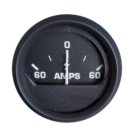 Faria Euro Black 2" Ammeter Gauge (60-0-60 AMP) - Kesper Supply