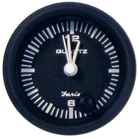 Faria Euro Black 2" Clock - Quartz (Analog) - Kesper Supply