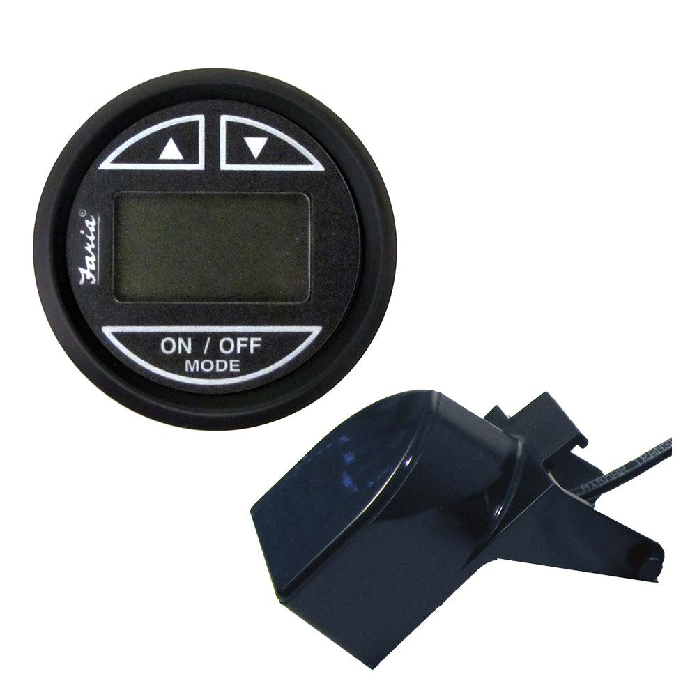 Faria Euro Black 2" Depth Sounder w/Transom Mount Transducer - Kesper Supply