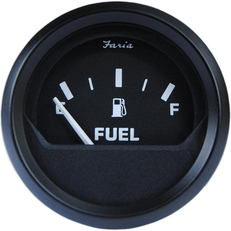 Faria Euro Black 2" Fuel Level Gauge - Metric - Kesper Supply