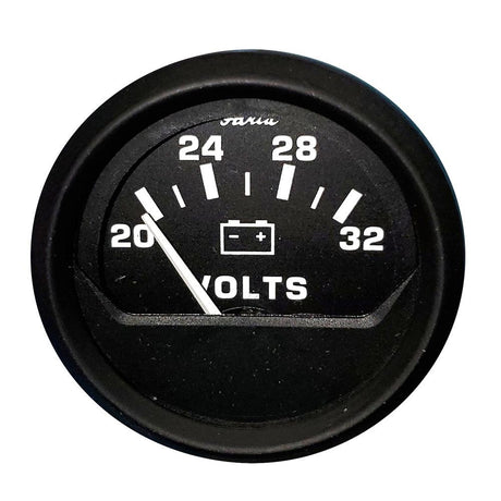 Faria Euro Black 2" Voltmeter (20-32 V) - Kesper Supply