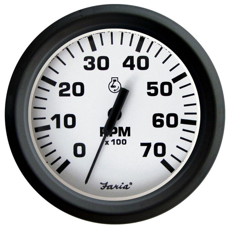 Faria Euro White 4" Tachometer 7000 RPM (Gas) (Outboards) - Kesper Supply