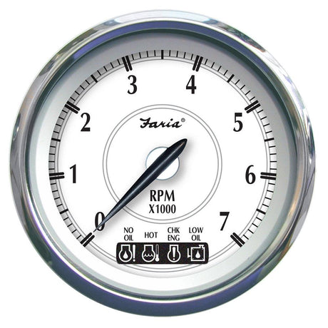Faria Newport SS 4" Tachometer w/System Check Indicator f/Johnson/Evinrude Gas Outboard - 7000 RPM - Kesper Supply