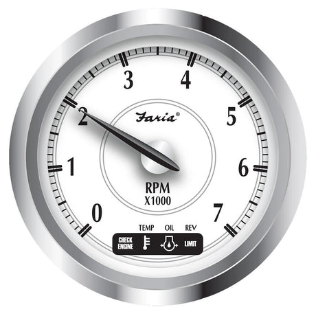Faria Newport SS 4" Tachometer w/System Check Indicator f/Suzuki Gas Outboard - 0 to 7000 RPM - Kesper Supply