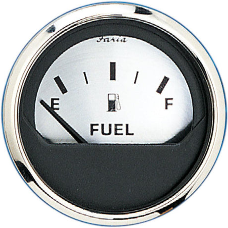 Faria Spun Silver 2" Fuel Level Gauge (E-1/2-F) - Kesper Supply