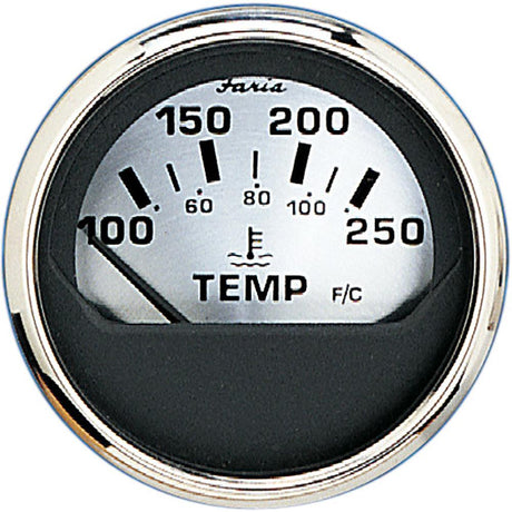 Faria Spun Silver 2" Water Temp Gauge - Kesper Supply