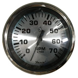 Faria Spun Silver 4" Tachometer (7000 RPM) (Outboard) - Kesper Supply