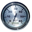 Faria Spun Silver 4" Tachometer w/Hourmeter (6000 RPM) (Gas Inboard) - Kesper Supply
