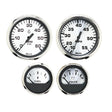 Faria Spun Silver Box Set of 4 Gauges f/Outboard Engines - Speedometer, Tach, Voltmeter & Fuel Level - Kesper Supply