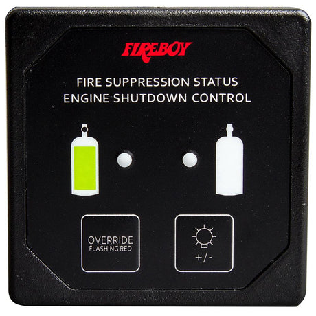 Fireboy-Xintex Deluxe Helm Display w/Membrane Switch, Remote Horn & LEDs f/Engine Shutdown System - Black Bezel Display - Kesper Supply