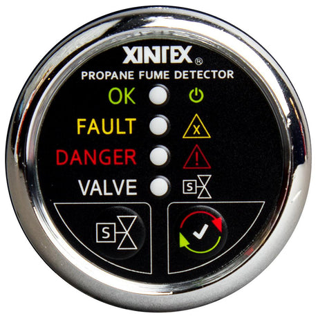 Fireboy-Xintex Propane Fume Detector w/Automatic Shut-Off & Plastic Sensor - No Solenoid Valve - Chrome Bezel Display - Kesper Supply