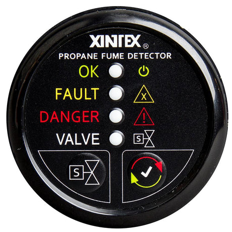 Fireboy-Xintex Propane Fume Detector w/Plastic Sensor & Solenoid Valve - Black Bezel Display - Kesper Supply
