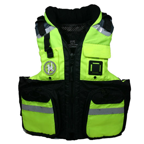 First Watch AV-800 Four Pocket Flotation Vest - Hi-Vis Yellow - Large to XL - Kesper Supply